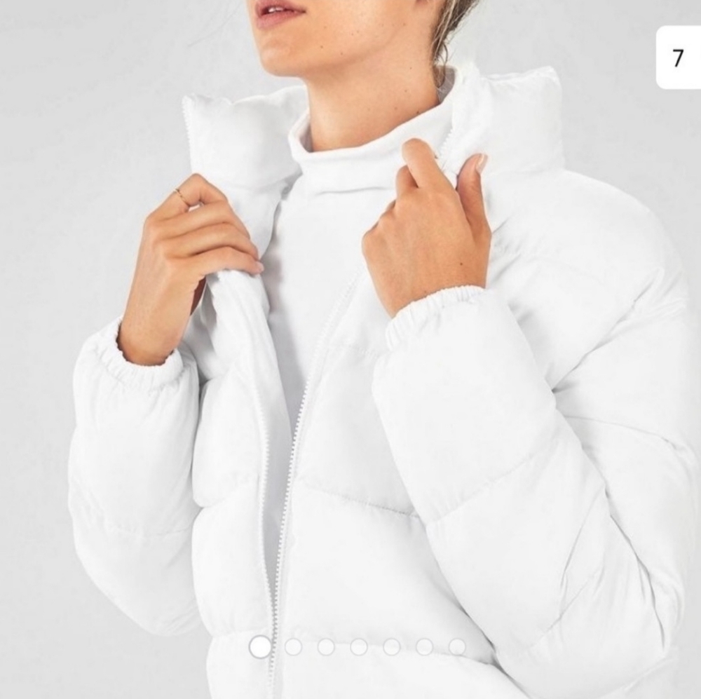 Fabletics Cropped White Puffer Coat Extra …